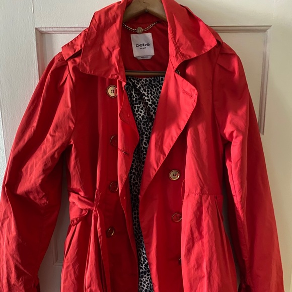 bebe Jackets & Blazers - bebe red raincoat